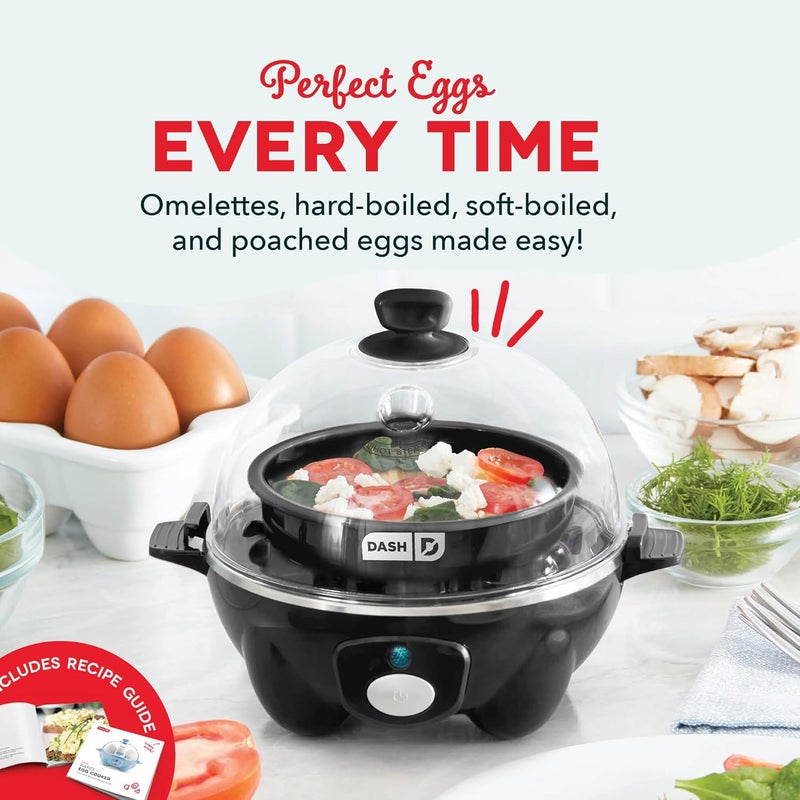 Dash Electric Rapid Egg Cooker for Hard Boiled/Poached/Scrambled Eggs or Omelets with Auto Shut-Off Feature, Black, 7 Egg Capacity - Image 3
